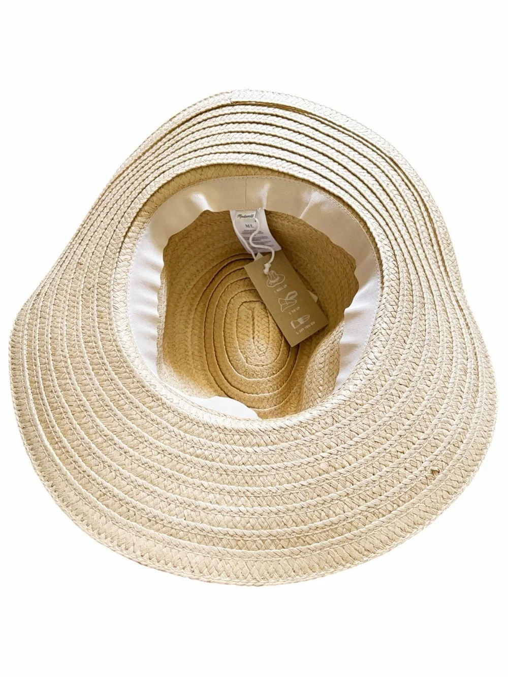 NWT Madewell Packable Straw Sun Travel Hat size M/L